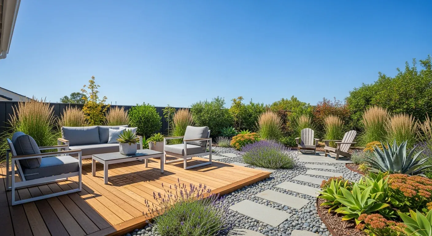 How to design a low-maintenance garden with wooden garden decking?